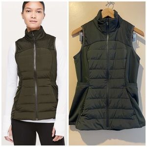 Lululemon Down For It All Dark Olive Green Vest 8